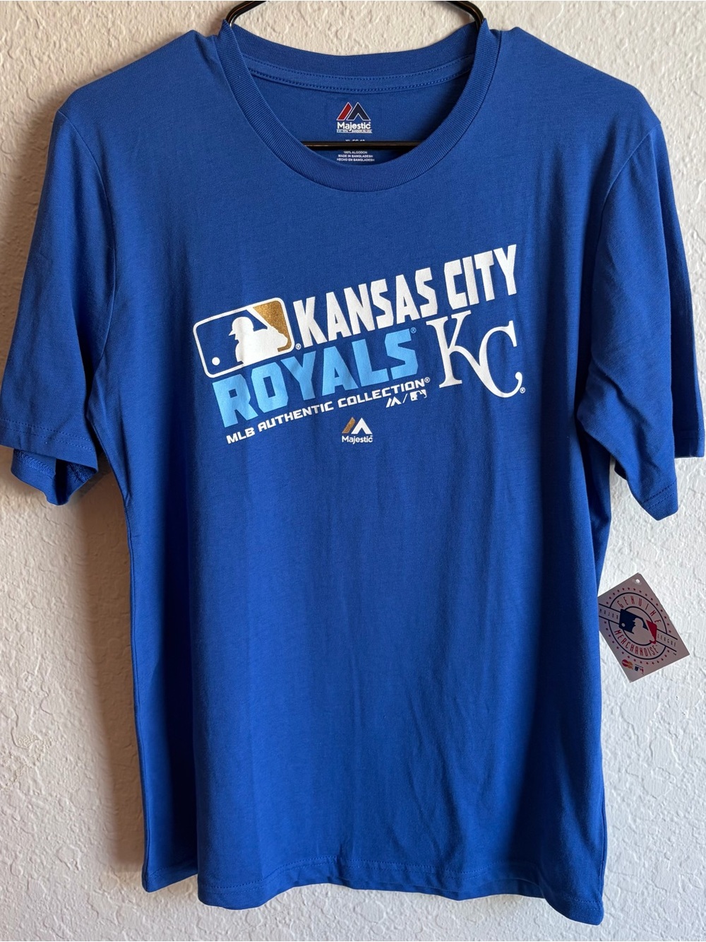 Kansas City Royals Majestic Genuine Merchandise Blue T-Shirt - Boys XL NWT